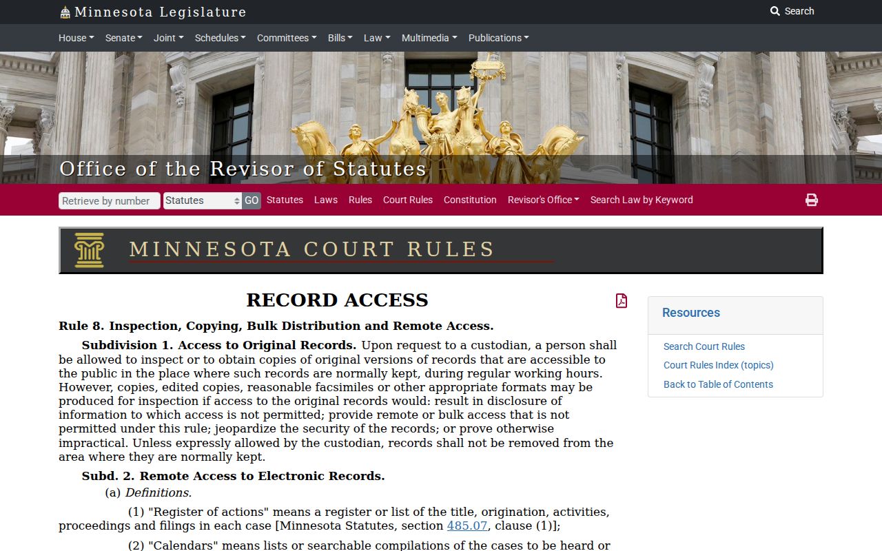 Mille Lacs County warrant search remote access rule exclusions